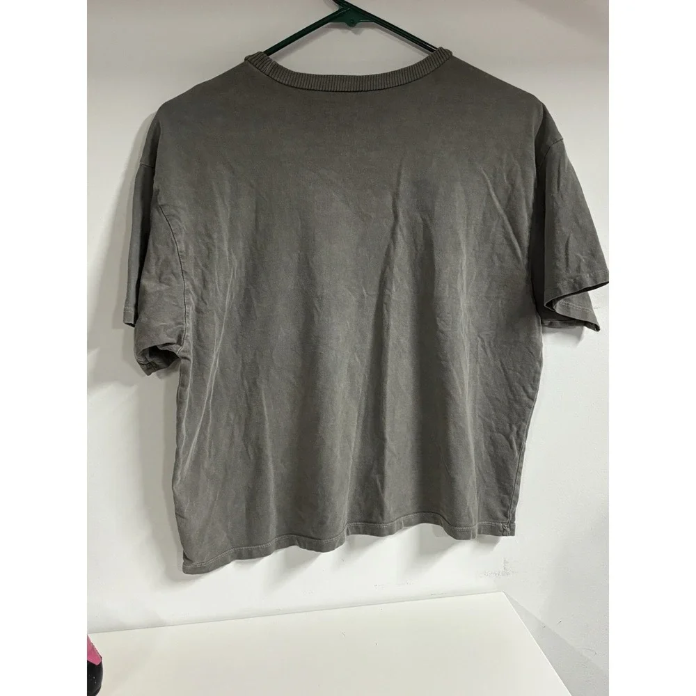 Rolling Stones Voodoo Lounge 1994 Gray Graphic Crop Top T-Shirt Mens Large